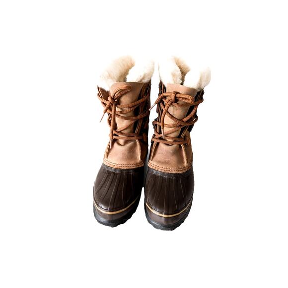 Women’s Sorel Alpine Waterproof Leather Mid-calf Snow Boots in Camel Size 9 - Picture 1 of 6